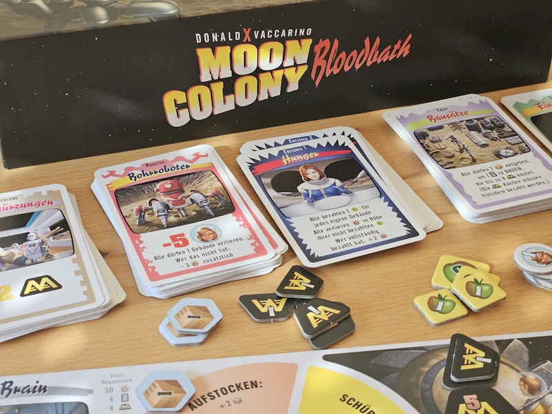 Spielsituation des Brettspiels Moon Colony Bloodbath